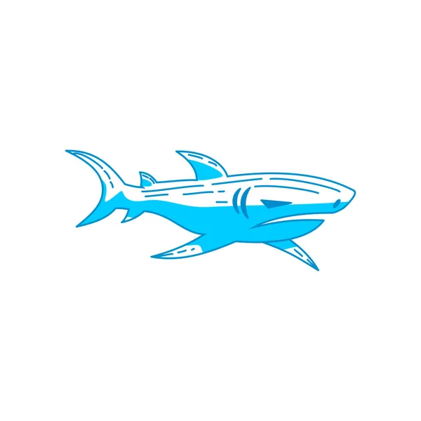 Shark Modèle d'illustration isolé vectoriel de conception de logo dangereux — Image vectorielle