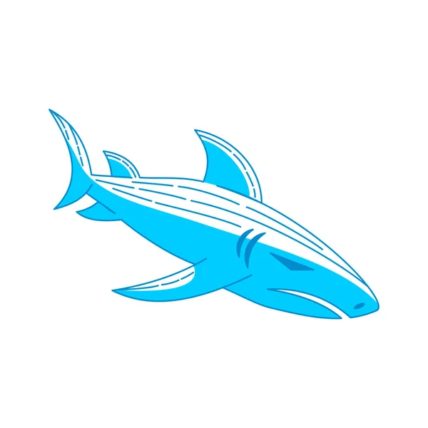 Вектор дизайна логотипа Shark Blue — стоковый вектор