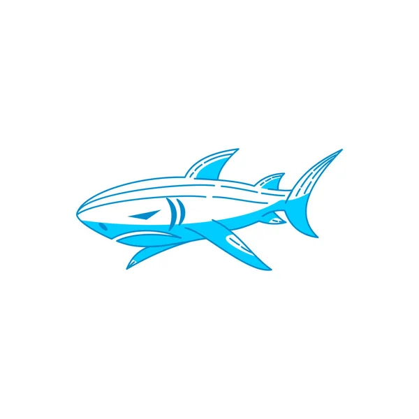 Shark Agresivo logo diseño vector aislado ilustración — Vector de stock