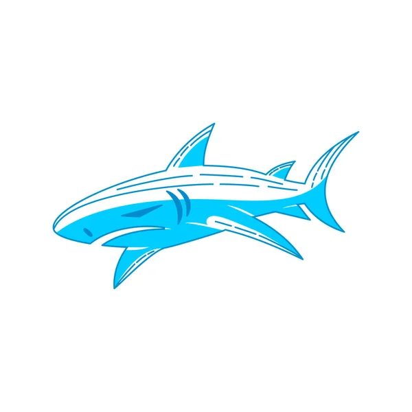 Cápa logo design vektor címke vázlat izolált illusztráció — Stock Vector
