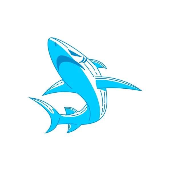 Shark Badge logo Outline design vector  isolated illustration — Stock Vector