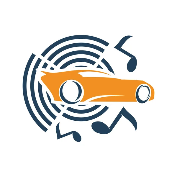 Audio Car System Musik Hinweis Logo Vorlage isoliert Symbol Symbol — Stockvektor