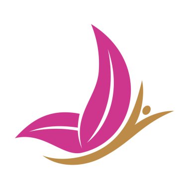 Doğa Spa logosu Kelebek Soyut Tasarım Şablonu I
