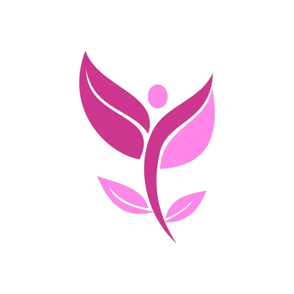 Логотип природного курорта Leaf Health Design Icon — стоковый вектор
