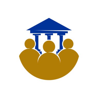 Hukuk firması Adliye Ortaklığı logosu Tasarım Vektörü İzole Edildi