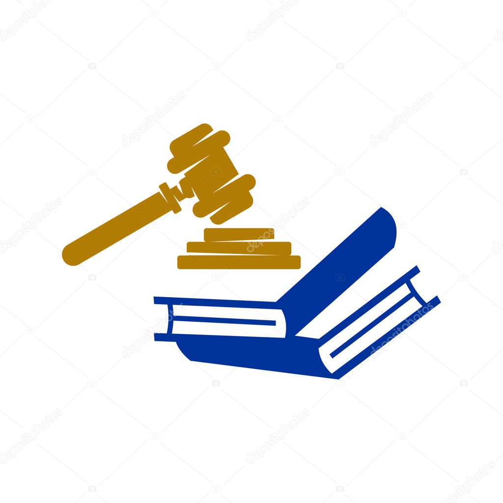 Law Justice Firm Book logo Design Vector icon template Isolated