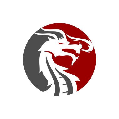 Ejder Çemberi Logosu Tasarımı Maskot Şablonu İzole Edildi 