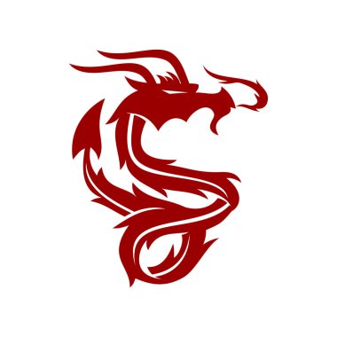 Ejder Gücü Logosu Tasarımı Maskot Şablonu İzole Edildi 