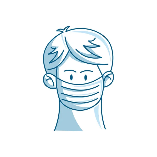 Uomo Maschera Protettiva Medica Illustrazione — Vettoriale Stock