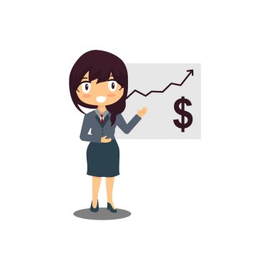 Bir sunumda iş kadını