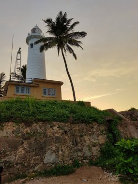 Günbatımı fort Galle fenerinde. Halle üzerinde güneybatı Sri Lanka açıklarındaki bir şehirdir