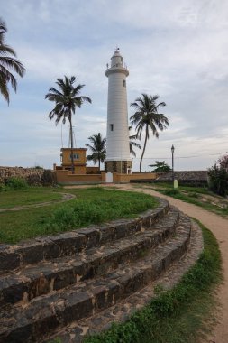 Günbatımı fort Galle fenerinde. Halle üzerinde güneybatı Sri Lanka açıklarındaki bir şehirdir