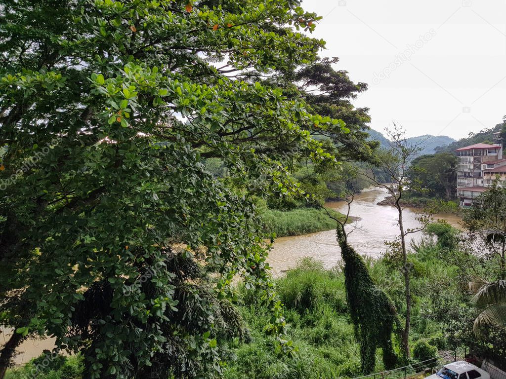View of the river Mahaweli Ganga in Kandy. The central part of Sri Lanka