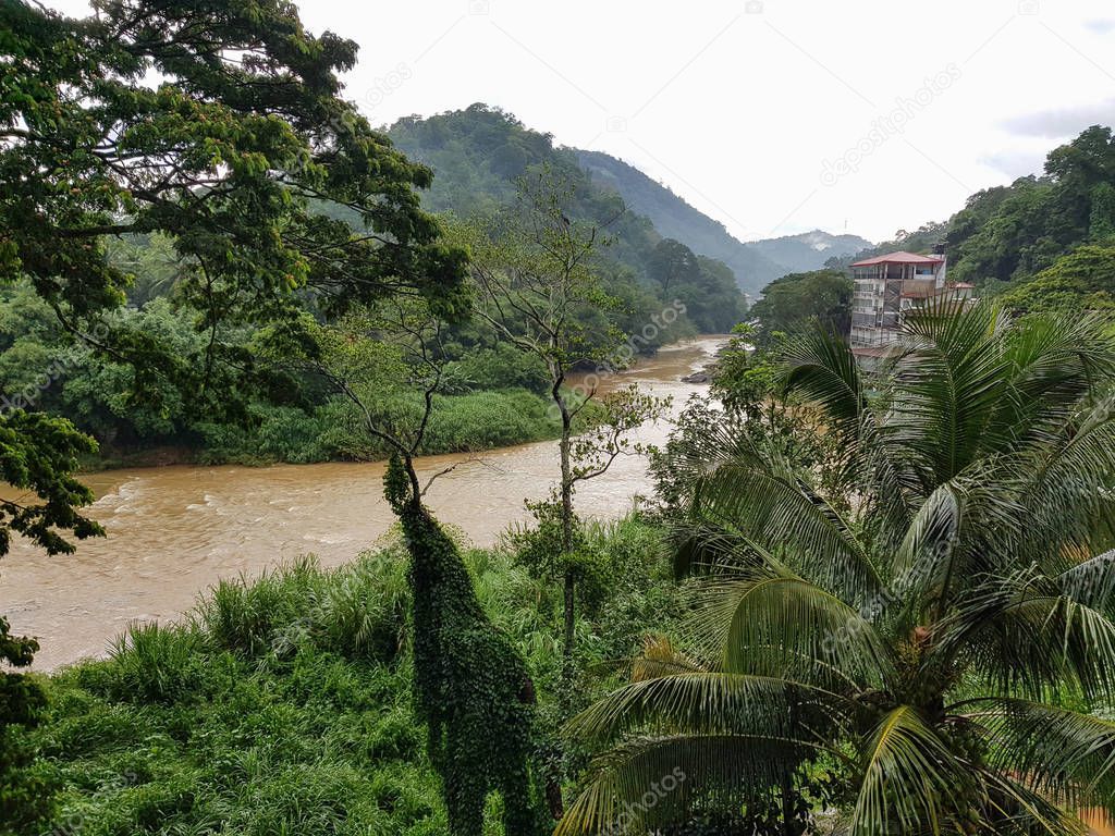 View of the river Mahaweli Ganga in Kandy. The central part of Sri Lanka