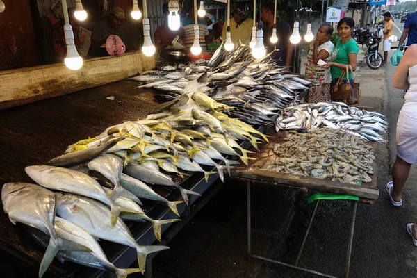 Βάντουβα Σρι Λάνκα Μαΐου 2018 Φρέσκα Ψάρια Και Ολόφρεσκιες Γαρίδες — Φωτογραφία Αρχείου