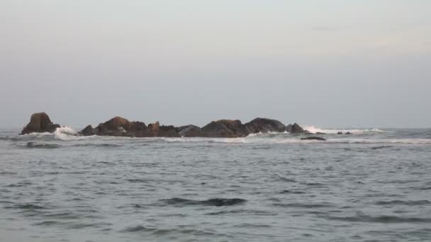 Rocce Nell Oceano Costa Dello Sri Lanka — Video Stock