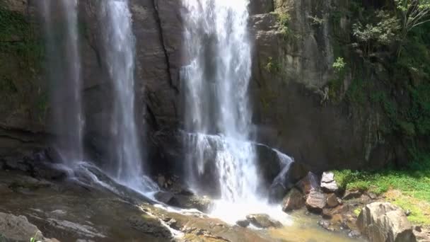 Hermosa Cascada Ramboda Provincia Central Sri Lanka — Vídeo de stock