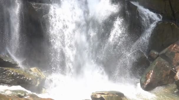 Hermosa Cascada Ramboda Centro Sri Lanka Cámara Lenta Filmado Una — Vídeo de stock