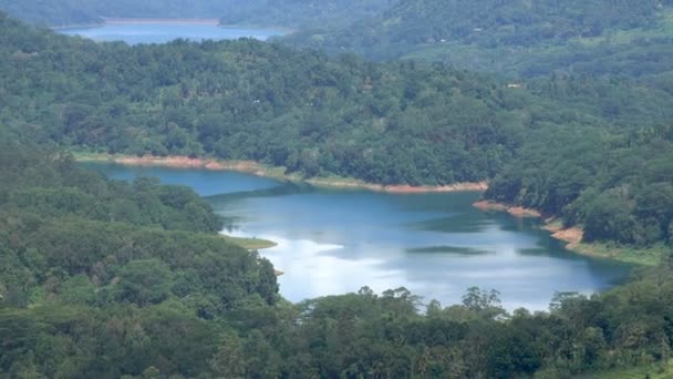 Merkezi Eyaleti Sri Lanka Kotmale Rezervuar Panoramik Görünümü Köyleri Ile — Stok video