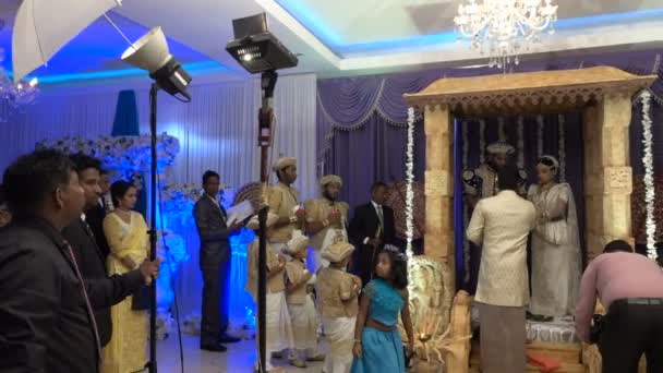 Wadduwa Sri Lanka Maio 2018 Bela Cerimônia Casamento Sri Lanka — Vídeo de Stock