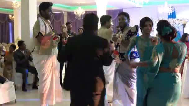 Wadduwa Srí Lanka Május 2018 Menyasszony Vőlegény Tánc Vendég Egy — Stock videók
