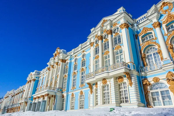 Sankt Petersburg Ryssland Vyerna Catherine Slotten Vintern Den Berömda Platsen — Stockfoto