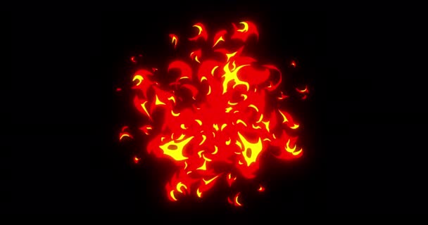 Steg Långsam Tecknad Eld Explosion Animation Step Slow Fire Explosion — Stockvideo