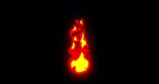 Karikatür Şenlik Ateşi Ateşi Animasyonu Küçük Meşale Bağ Flambeau2D Animasyon — Stok video