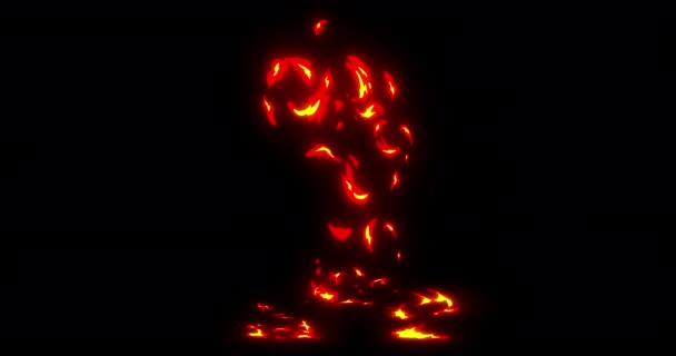 Big Fire Explosion Bomb Krok Kreskówka Fire Explosion Animation Big — Wideo stockowe