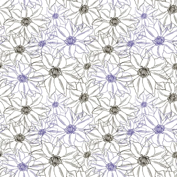 Estampado Floral Sin Costuras Las Flores Son Negras Moradas Para —  Fotos de Stock