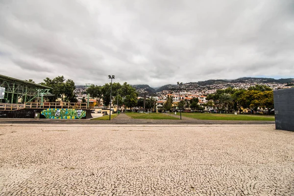 July 2018 Funchal Portugal Funchal Street Cityscape Main Street Sunny — Stock Photo, Image