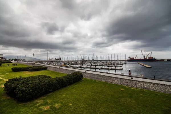 City View Harbor Ponta Delgada Capital City Azores Sao Miguel — Stock Photo, Image