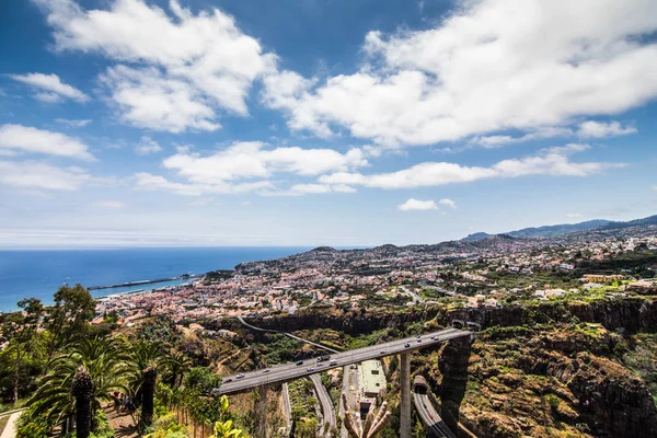 Île Madère Paysage Typique Funchal Vue Panoramique Sur Ville Depuis — Photo