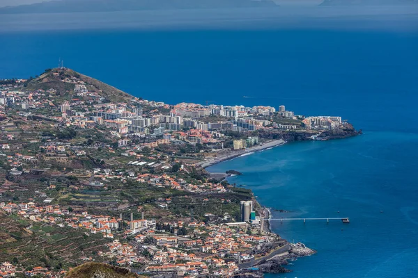 Καταπληκτική Θέα Από Cabo Girao Βράχο Στο Funchal Κατά Ηλιοβασίλεμα — Φωτογραφία Αρχείου