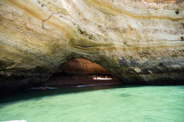 Benagil Portugal Junio 2018 Recorrido Barco Por Cueva Benagil Dentro — Foto de Stock