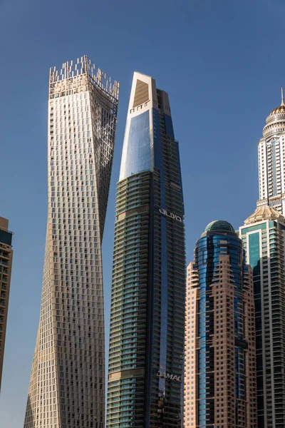 Skyskrapor Dubai Marina Förenade Arabemiraten — Stockfoto