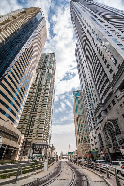 Dubai United Arab Emirates October 2018 Towers Skyscrapers Hotels Modern — Stock Photo, Image