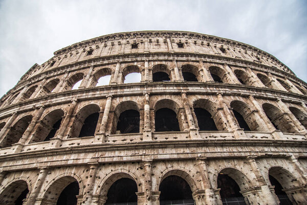 Colosseum in Rome Italy is one of the main travel attractions. Scenic view of Colosseum.