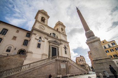 Rome, İtalya - Kasım, 2018: İspanyol Merdivenleri vintage tarzı, Roma, İtalya, Europe bulanık. Bir ünlü ve cazibe Roma ve İtalya'nın Roma İspanyol Merdivenleri vardır.