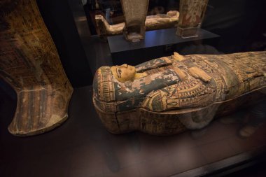 Roma, Roma, İtalya - Kasım, 2018: Amenirdis Batı Thebes dan mumya