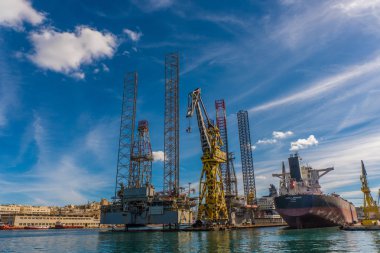 Pitoresk Körfez teknede görünümünden ve üç şehirler, Malta