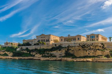 Malta - Kasım, 2018: Görünüm üzerinde tekne gezisi Malta şehirler limanları.