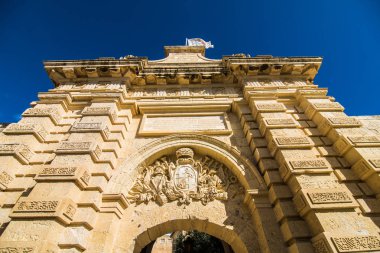 Mdina, Malta - Kasım, 2018: Malta Mdina şehir eski kapıları