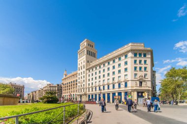 Barselona, İspanya- Nisan, 2019: Barselona Gotik Mahallesi'ndeki bölge