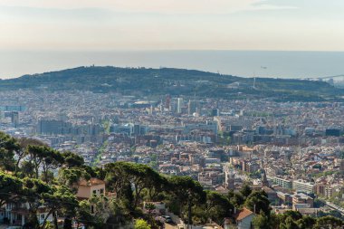 tibidabo, İspanya Barselona panoramik görünüm