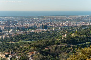 tibidabo, İspanya Barselona panoramik görünüm