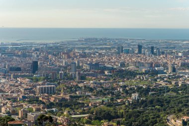 tibidabo, İspanya Barselona panoramik görünüm