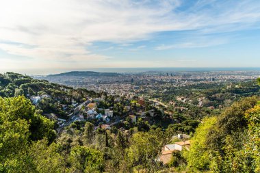 tibidabo, İspanya Barselona panoramik görünüm