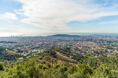 tibidabo, İspanya Barselona panoramik görünüm