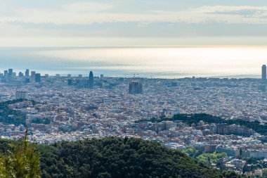tibidabo, İspanya Barselona panoramik görünüm